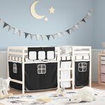 vidaXL Lit mezzanine enfants avec rideaux sans matelas 90x190 cm