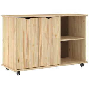 vidaXL Cabinet roulant Marron 100 x 39 x 65 5 cm Bois de Pin Massif