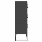 vidaXL Buffet haut noir 68x39x123 cm acier