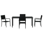 vidaXL Ensemble de repas de jardin 5 pièces en poly rattan noir