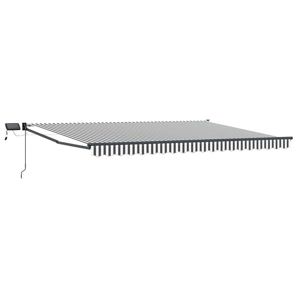 vidaXL Store rétractable manuel avec LEDs Anthracite et blanc 4 × 3 m