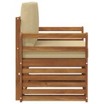 vidaXL Canapé d’extérieur Bois d'acacia massif et polyester Naturel