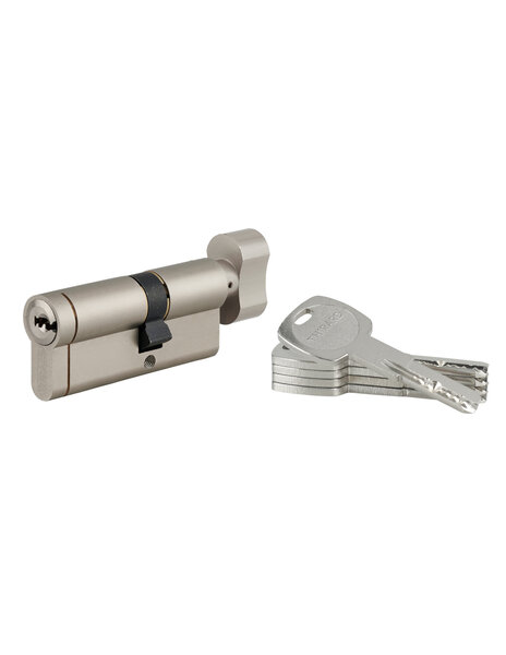 THIRARD - Cylindre à bouton Transit 1  30Bx40mm  nickelé  5 clés