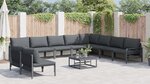 vidaXL Ensemble de canapé de jardin 11 Pièces Anthracite Acier