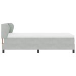 vidaXL Lit à ressorts avec tête de lit Gris clair 100 x 200 cm Velours