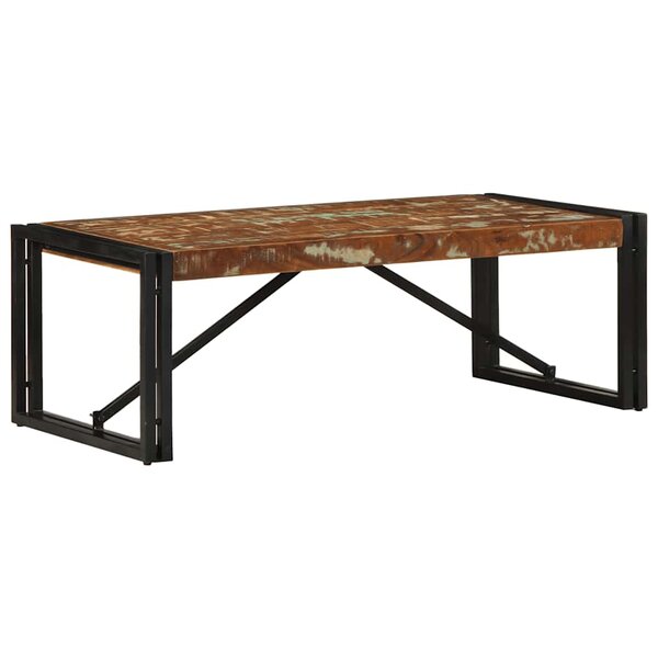 vidaXL Table basse multicolore 100x50x35cm bois de récupération massif
