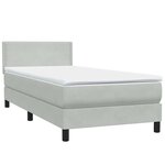 vidaXL Sommier à lattes de lit et matelas et LED gris clair 80x220 cm velours