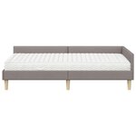 vidaXL Cadre de lit d'angle avec matelas 2 pc Taupe 90 x 190 cm tissu