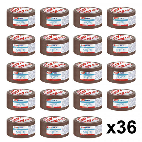 Lot de 12 rubans emballage adhésif havane tesa 66m x 50mm