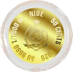 Pièce de monnaie en Or 50 Cents g 0.031 (1/1000 oz) Millésime 2025 PYRAMID OF GIZA 1/1000