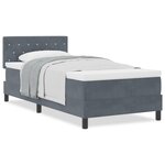 Lit box spring vidaXL avec matelas Gris foncé 100x200 cm Velours