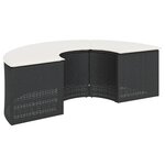 vidaXL Tabouret de jardin avec coussin noir résine tressée