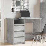 vidaXL Bureau gris béton 102x50x75 cm bois d'ingénierie