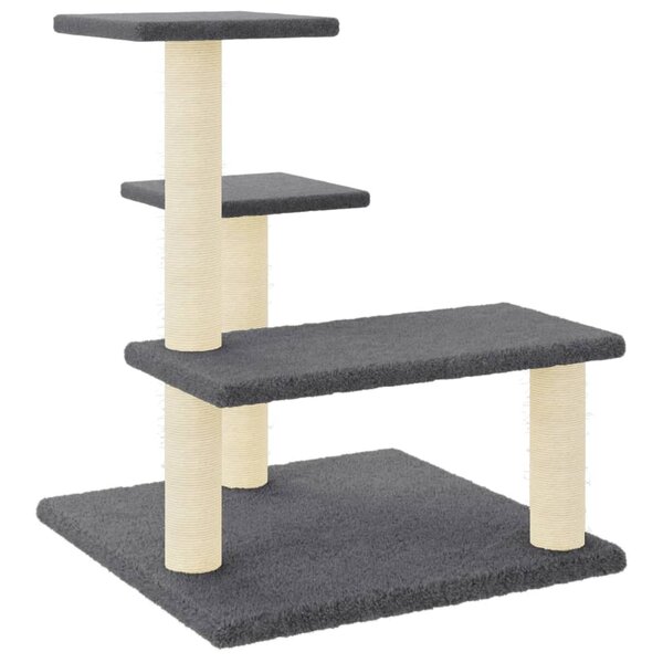 vidaXL Arbre à chat avec griffoirs en sisal Gris foncé 61 cm