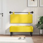 vidaXL Tête de lit suspendue Jaune clair Tissu en velours côtelé
