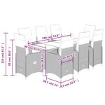 vidaXL Ensemble de bistro de jardin 9 Pièces coussins noir poly rotin