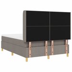 vidaXL Lit à ressorts avec matelas Taupe 140 x 190 cm tissu