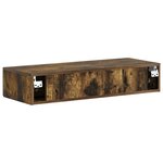 vidaXL Table d'appoint murale Chêne fumé 87 5 x 34 5 x 17 cm