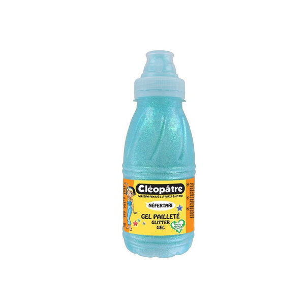 Gel pailleté - Néfertari - Bleu glacé - Flacon de 250 ml - Cléopâtre
