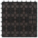 vidaXL Carreau de terrasse en relief 11 Pièces WPC 30x30 cm 1 m² Marron