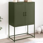 vidaXL Buffet haut vert olive 68 5x38 5x107 cm acier