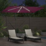 vidaXL Parasol banane à mât déporté Rouge bordeaux 294 x 200 x 254 cm