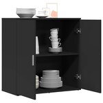 vidaXL Buffet noir 79x38x80 cm bois d'ingénierie