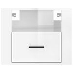 vidaXL Tables de chevet murales 2 Pièces Blanc brillant 50x36x40 cm
