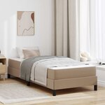 vidaXL Lit avec matelas Cappuccino 100 x 200 cm Faux cuir