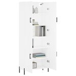 vidaXL Buffet haut Blanc 69 5x34x180 cm Bois d'ingénierie