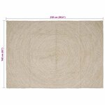 vidaXL Tapis de surface Naturel et Blanc 160 x 230 cm Jute