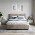 vidaXL Cabinet de chevet mural 2 pc Gris béton 49 x 34 5 x 24 cm