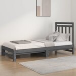 vidaXL Lit coulissant Gris 2x(90x200) cm Bois de pin massif