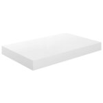 vidaXL Étagère murale flottante 4 Pièces Blanc brillant 40x23x3 8 cm MDF