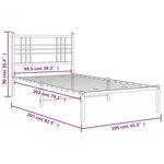 vidaXL Cadre de lit métal sans matelas et tête de lit blanc 100x200 cm