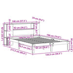 vidaXL Lit bibliothèque sans matelas blanc 140x190 cm bois pin massif