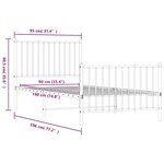 vidaXL Cadre de lit métal sans matelas avec pied de lit noir 90x190 cm