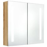 vidaXL Armoire de salle de bain à miroir LED Chêne 62x14x60 cm