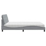 vidaXL Lit avec matelas gris clair 180x200 cm tissu
