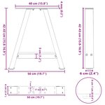 vidaXL Pieds de table basse en forme de A 2 pièces Anthracite 50 x (42-43) cm Acier