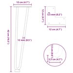 vidaXL Pieds en épingle à cheveux pour table basse 4 pièces Noir 42 cm Acier massif