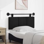 vidaXL Tête de lit suspendue Avec lumière LED Noir Tissu