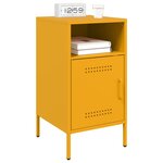 vidaXL Table de chevet jaune moutarde 36x39x68 cm acier laminé à froid