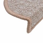 vidaXL Tapis d'escalier 20 pièces 56 x 17 x 3 cm Marron clair Demi-rond
