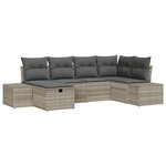 vidaXL Ensemble de canapé de jardin 6 Pièces Gris clair 55 x 62 x 69 cm