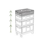 Pack and Move - Bac Rangement Pliable - Charge 10 kg - 40 x 60 x 11 5 cm - Stockage  Outillage - Rangement Facile - Robuste - 23L