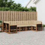 vidaXL Ensemble de canapés d'extérieur 7 pc Naturel et Beige