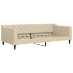 vidaXL Lit de jour avec gigogne et tiroirs crème 90x200 cm tissu