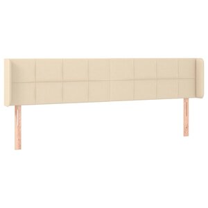 vidaXL Tête de lit avec oreilles Crème 203x16x78/88 cm Tissu