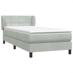 vidaXL Sommier à lattes de lit et matelas gris clair 90x210 cm velours